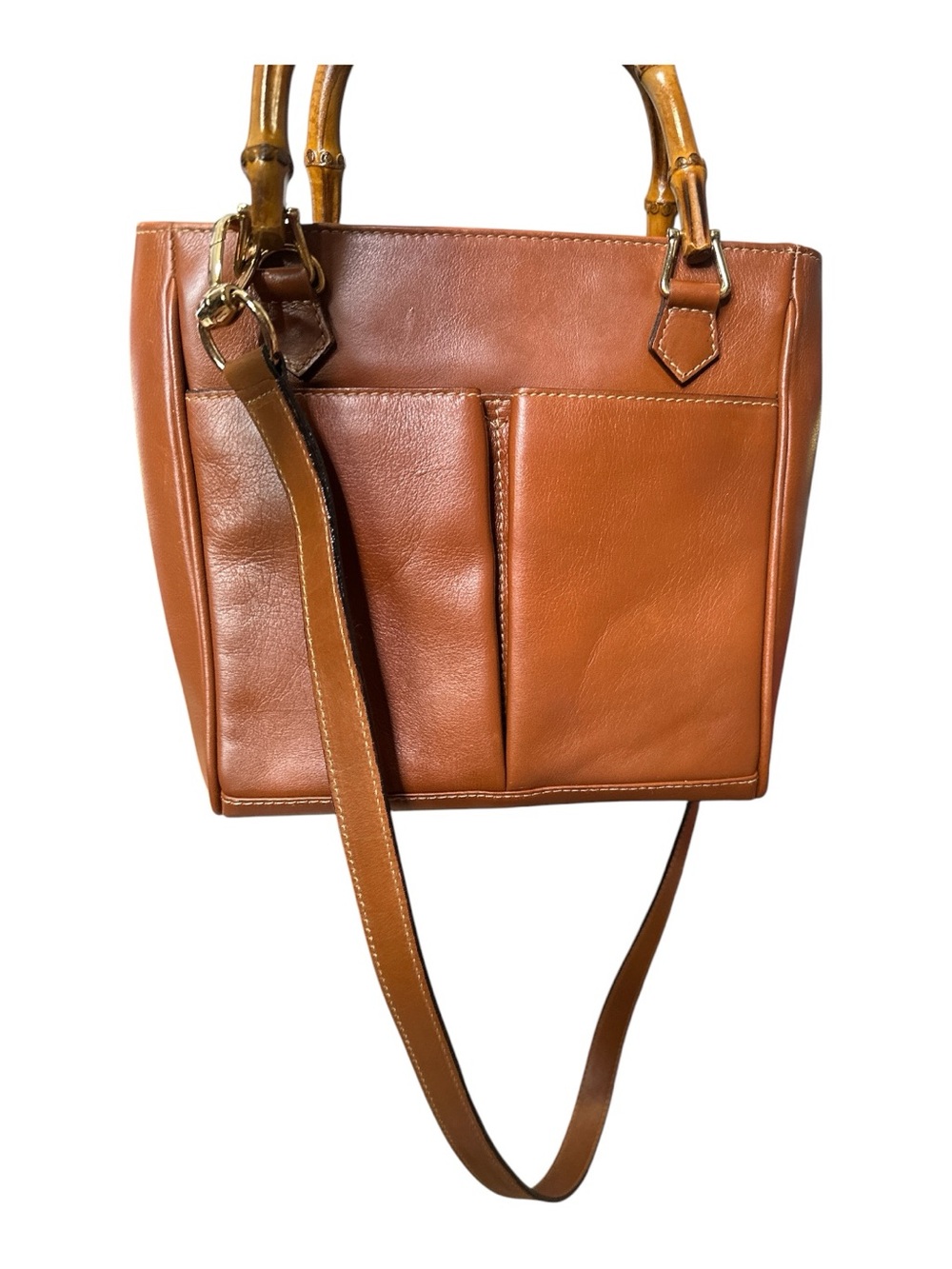 Gucci Bamboo Women's Tan Leather Bamboo-Handle Tote Bag - Picture 1 of 7